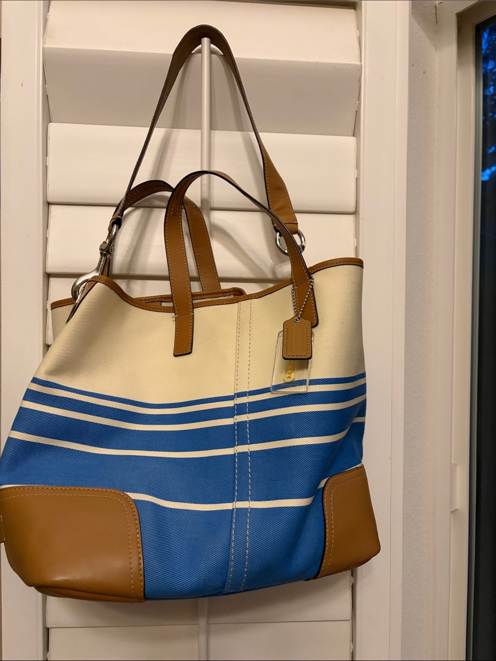 Coach 2014 Hadley Variegated Duffle Bag with Two Tags.